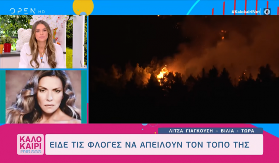 Στιγμές αγωνίας για τη Λίτσα Γιαγκούση στα Βίλια: «Είμαι 300 μέτρα από τη φωτιά»